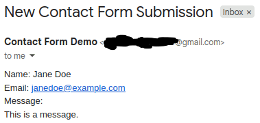 Receiving  an email with our info