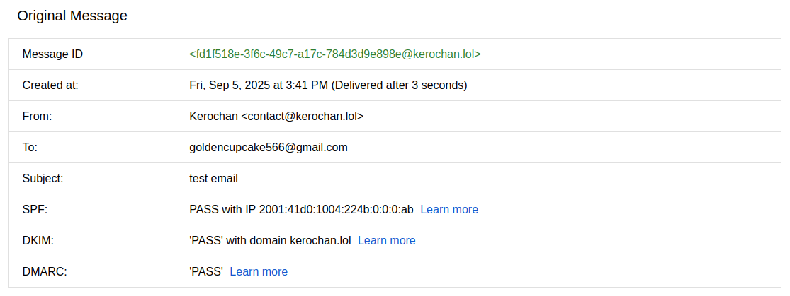 Received original message from our email showing PASS for all of SFP, DKIM, and DMARC.
