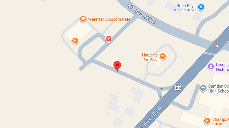 A map showing the service area of Camden Plumb n' Heat.